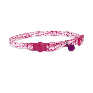 Collar para Gatos Petmate Meow Blanco con Remolinos Magenta