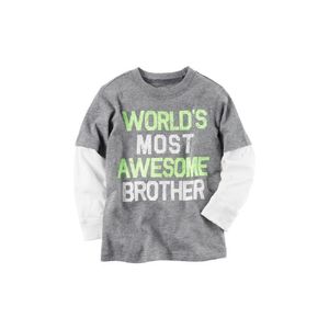 Camiseta Carter's Awesome Brother Gris Manga Larga
