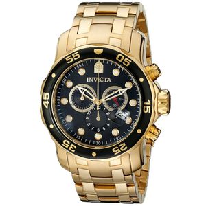 Reloj Invicta Pro Diver 0072 Genuino Cronómetro Acero Inoxidable  Dorado Negro