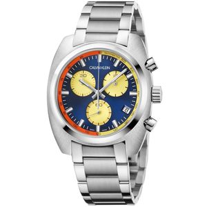 Reloj Calvin Klein Achieve K8W3714N Suizo Fecha Cronómetro Plateado