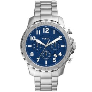 Reloj Fossil Bowman FS5604 Fecha Cronómetro Acero Inoxidable Plateado Azul