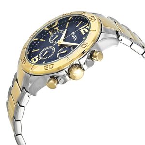 Reloj Fossil BQ7013 Acero Inoxidable Cronómetro Plateado Dorado