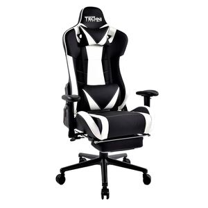 Silla Gamer Technisport Elite Resistencia 150 Kg y Posapies Blanco Sgbl1