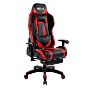 Silla Gamer Technisport Elite Resistencia 150 Kg y Posapies Rojo Sgro2