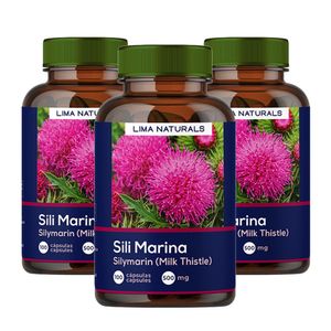 Pack 03 Frascos Sili Marina Lima Naturals 100 Capsulas