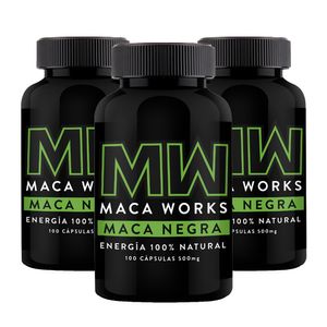 Pack 03 Frascos Maca Negra Maca Works 100 Capsulas
