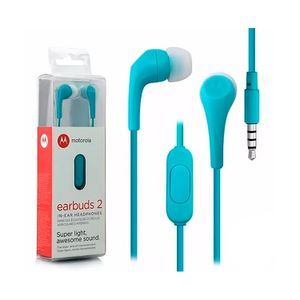 Audífonos Motorola SH006 Earbuds 2 con Micrófono Turquesa