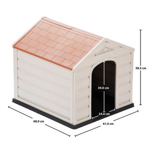 Casa para Perros Razas Pequeñas Rimax Techo Color Ladrillo