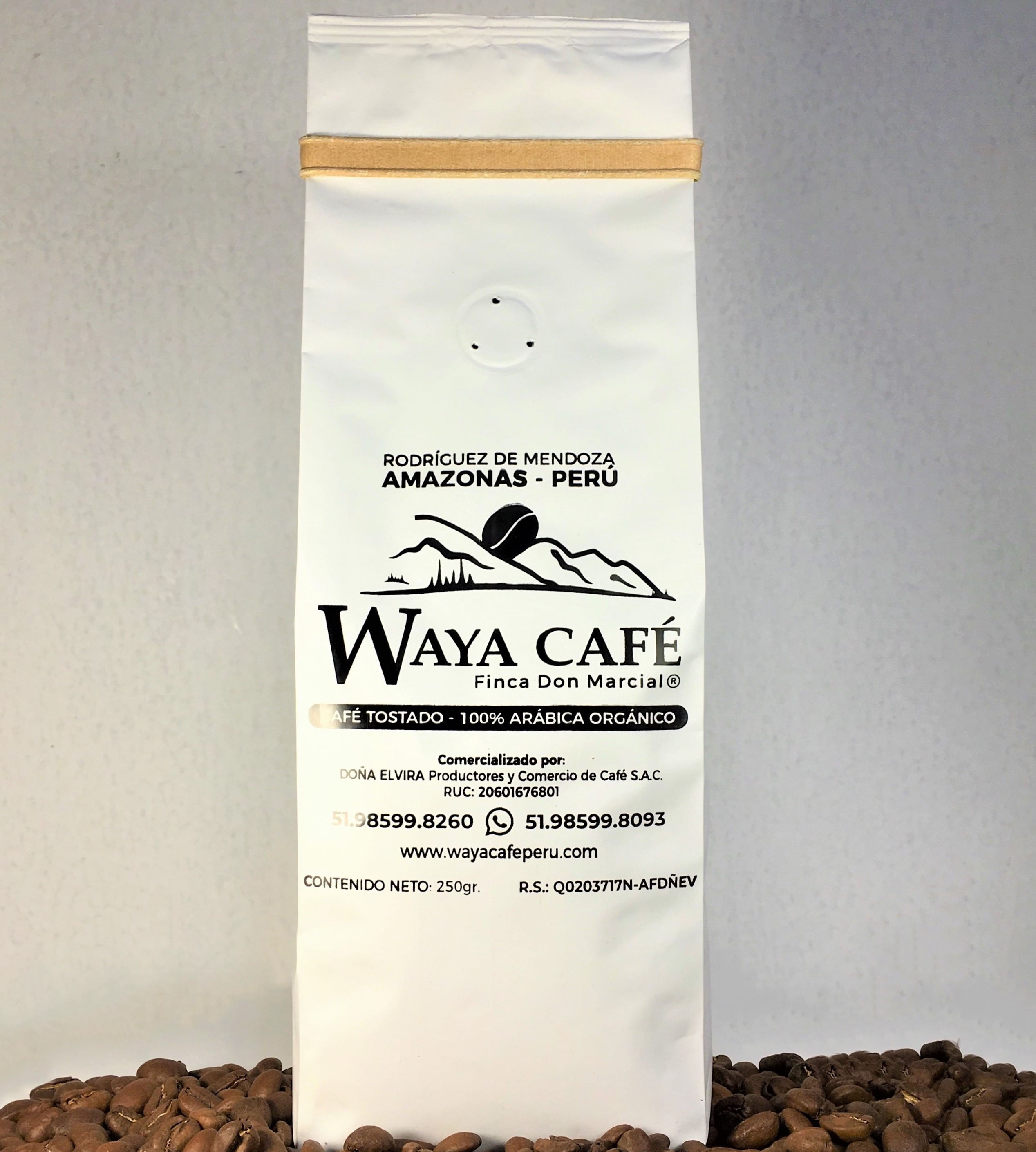 Café Orgánico Tostado Waya Café Typica Molido Bolsa 250gr