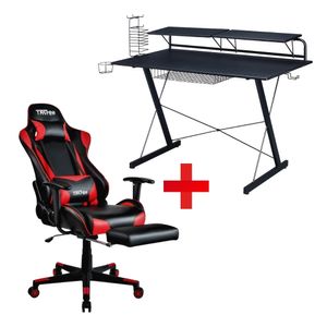 Silla Gamer Technisport 180° Sgro + Escritorio Gamer de Fibra de Carbono Resistencia 60 Kg