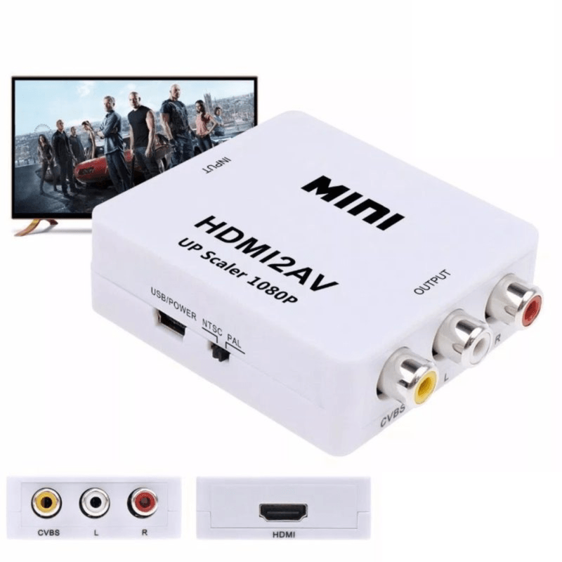 Adaptador Hdmi A Rca Av 1080p Convertidor De Audio Y Video Eo Safe Imports  Esi-5050 Blanco