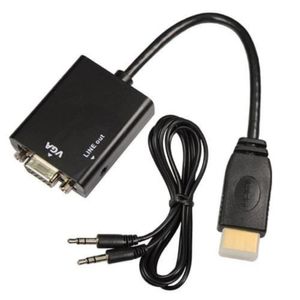 Adaptador Convertidor de HDMI a VGA + Audio Negro