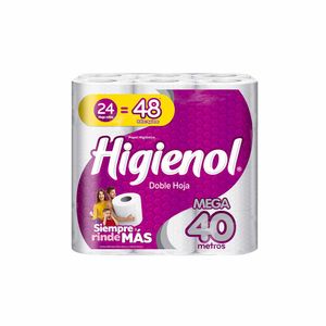 Papel Higiénico HIGIENOL Mega Rollo Doble Hoja Paquete 24un