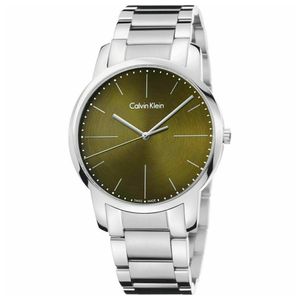 Reloj Calvin Klein City K2G2G14L Suizo Analógico Plateado Verde