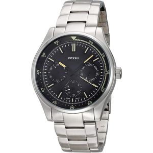 Reloj Fossil Belmar FS5575 Multifuncional Acero Inoxidable Plateado Negro