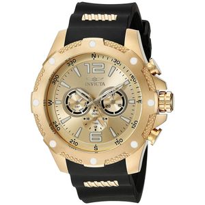 Reloj Invicta I-Force 19660 Cronómetro Acero Inoxidable Correa de Silicona Negro Dorado