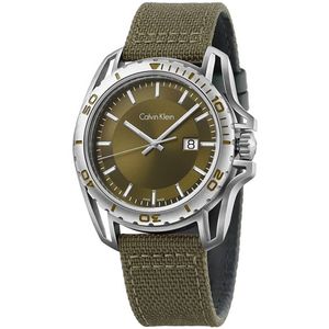 Reloj Calvin Klein Earth K5Y31XWL Suizo Correa de Nailon Verde