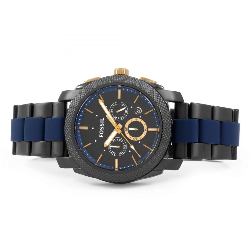 Reloj Fossil Machine FS5164 Cron metro Acero Inoxidable Negro Azul