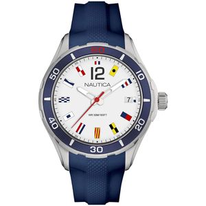 Reloj Nautica NST 1 NAPNSI804 Fecha Acero Inoxidable Correa de Silicona Azul