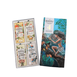 Caja de Catación Bakáu Sabores Peruanos x 4 Barras de 50g