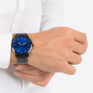 Reloj Fossil Minimalist FS5693 Ultra Delgado Acero Inoxidable Negro Azul