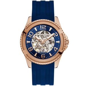 Reloj Guess Elite W1268G3 Automático Acero Inoxidable  Correa de Silicona Azul