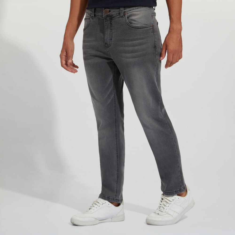 Jeans gris online hombre