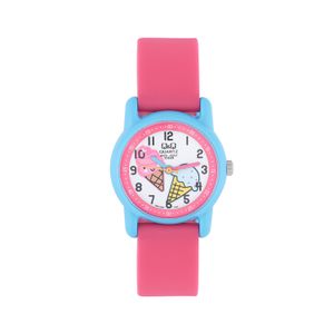 Reloj Q&Q Acuático Modelo Niña Color Rosa Diseño Helados