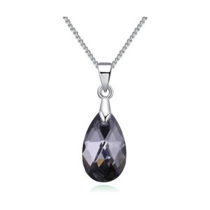 Collar de Plata Sifrah Shop Dije Cristal Swarovski Pear Crystal Silver Night