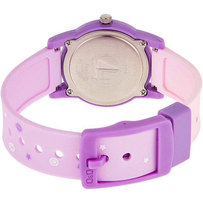 Reloj Q&Q Acuático Modelo Niña Color Rosa y Lila Diseño Collares