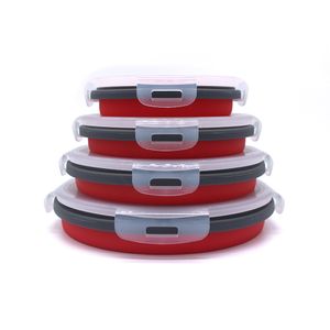Set de 4 Tapers Plegables Circulares Ununa Rojo