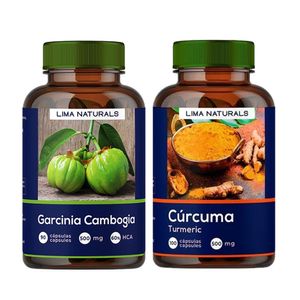 Garcinia Cambogia 90 Capsulas + Curcuma 100 Capsulas Lima Naturals