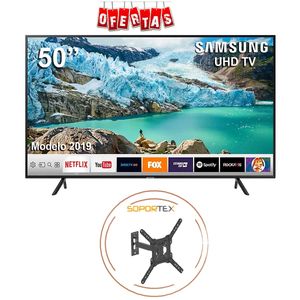 COMBO Televisor Samsung LED 50" UHD 4K Smart Tv UN50RU7100 + Rack móvil Soportex LPA50-441