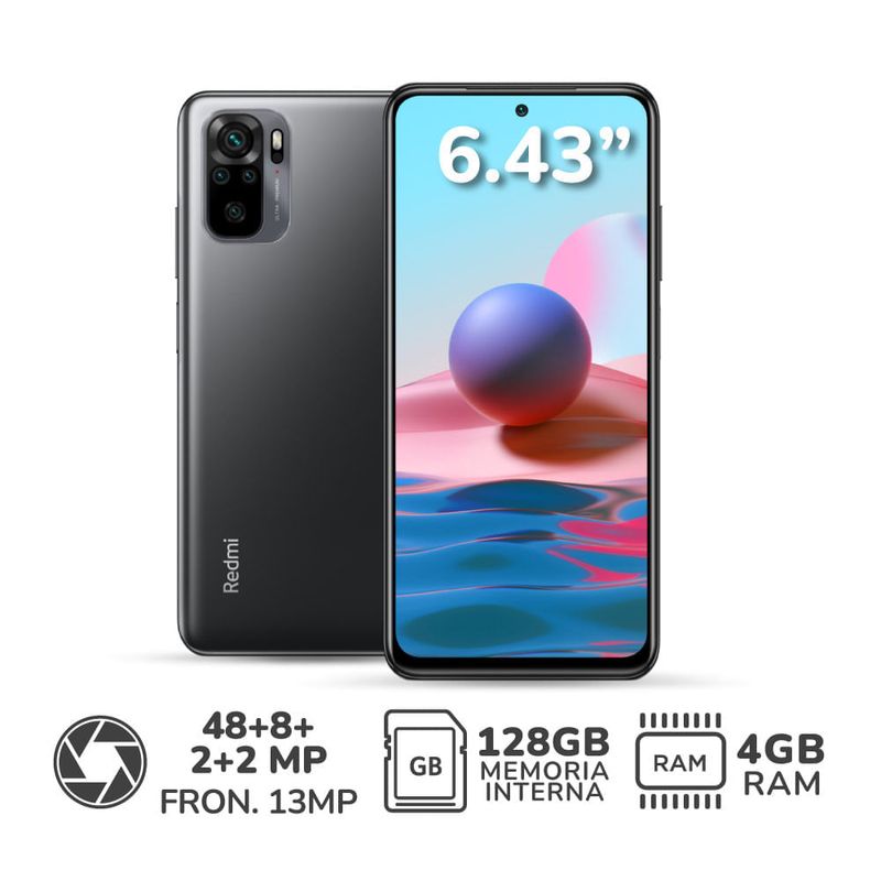 Xiaomi Redmi Note 10 4G 6.43'' 4GB/128GB Gris Ónix