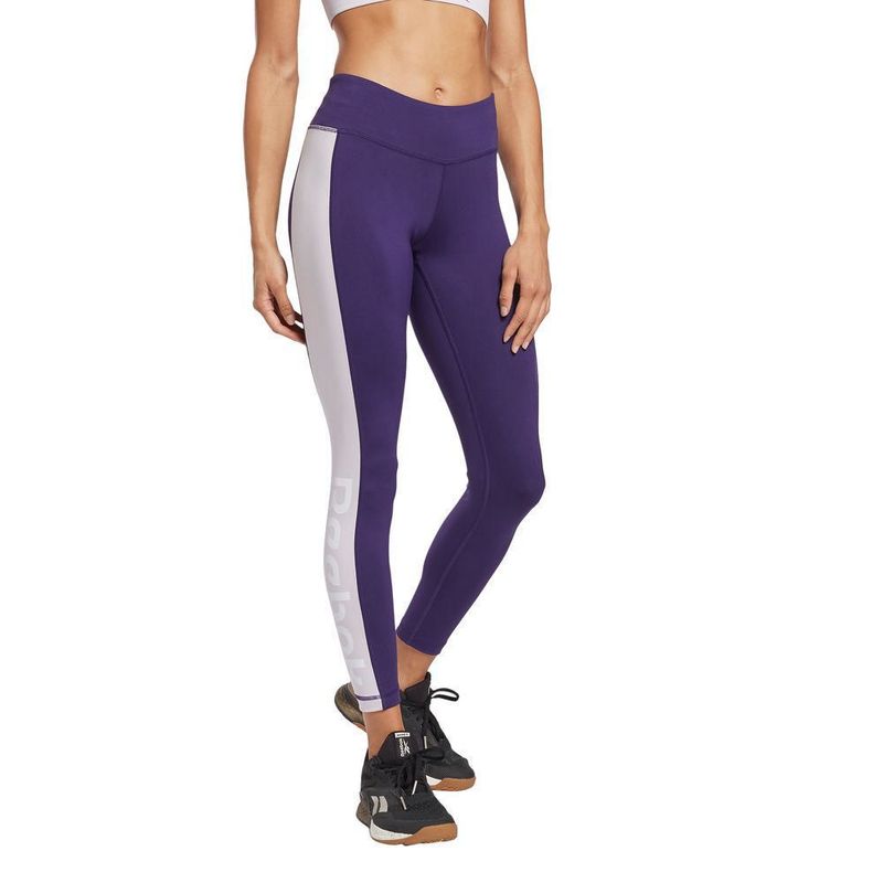 Malla Deportiva Reebok Mujer Te Linear Logo Poly Tight Morado Talla XS 342624