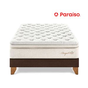 Cama Paraiso 2 Plazas Europea Royal Cloud Chocolate + 2 almohadas viscoelásticas + protector