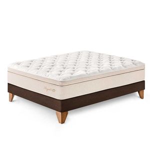 Cama Paraiso 2 Plazas Europea Royal Cloud Chocolate + 2 almohadas viscoelásticas + protector