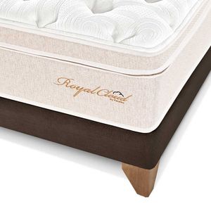 Cama Paraiso 2 Plazas Europea Royal Cloud Chocolate + 2 almohadas viscoelásticas + protector