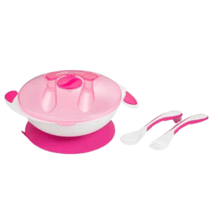 Plato con Cubiertos Rosado