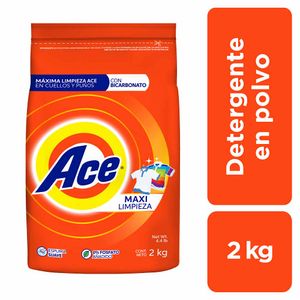 Detergente en Polvo ACE Regular Bolsa 2Kg