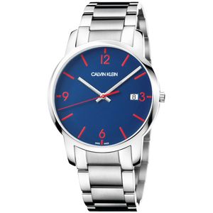 Reloj Calvin Klein City K2G2G147 Suizo Fecha Acero Inoxidable Plateado Azul