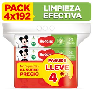 Toallitas Húmedas HUGGIES Limpieza Efectiva Paquete 192un