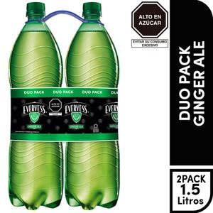 Gaseosa EVERVESS Ginger Ale Botella 1.5L Pack 2un