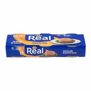 Filete de Atún REAL en Aceite de Girasol Lata 80g Paquete 3un