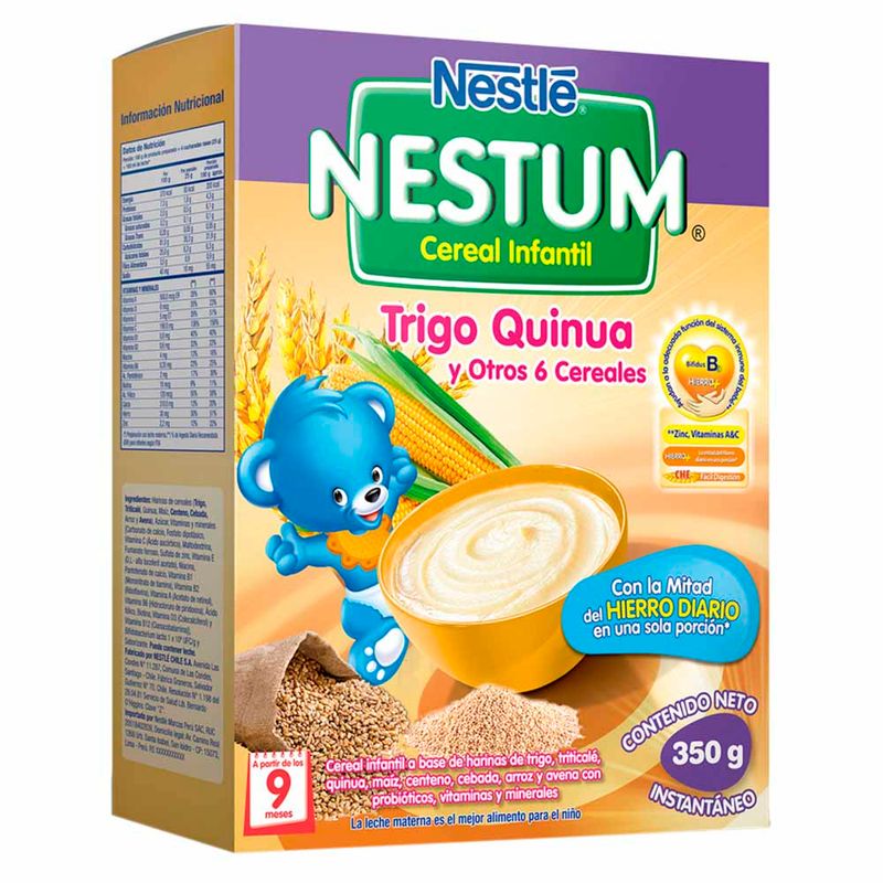 Cereal Infantil NESTLÉ Nestum 6 Cereales Trigo y Quinua Caja 350g