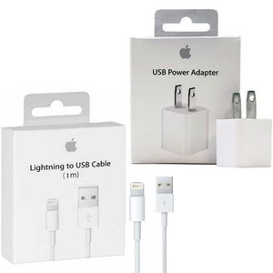 Cargador 5W + Cable Lightning 1M iPhone 5 6 7 Plus Blanco