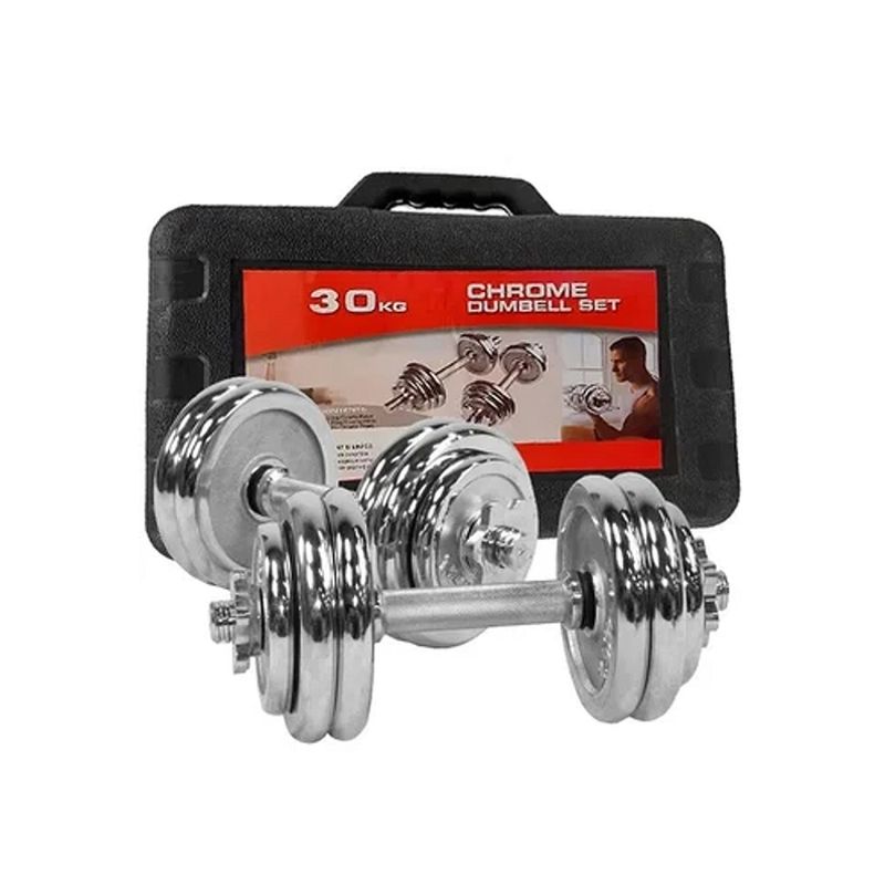 Juego De Pesas Con Mancuernas De 30kg Con 16 Placas Con Mancuernas, 2  Barras De Extensión, 4 Tuercas, Mancuernas Ajustables Para Fitness, Equipo  De Gimnasio, Herramientas De Entrenamiento De 113,46 €