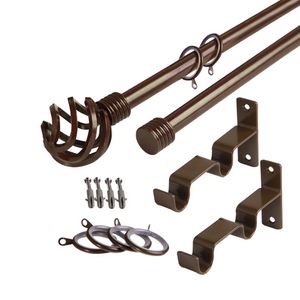 Pack Cortinero Doble Aura 19/19 mm x 2.00 m Borla Piña Oxido