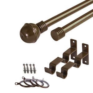 Pack Cortinero Doble Aura 19/19 mm x 2.00 m Borla Oxido