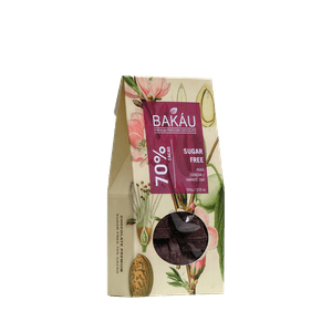Chocolate Sugar Free Bakáu con Monk Fruit Sweetener 70% Cacao 100g